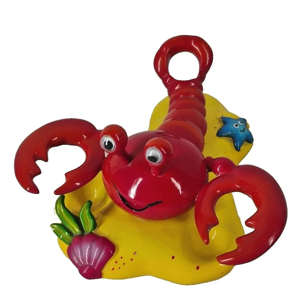Vintage Red Lobster Nautical Whimsical Figurine‎ Toothbrush or Desk Pen Holder